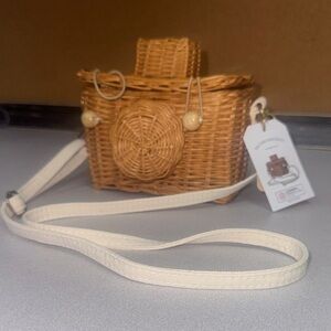 Handmade Rattan Camera Shaped Bag